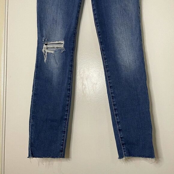 FRAME Le Raw Edge Ripped Crop Skinny Jeans In Washington Square Sz 26 $200 - Picture 3 of 9